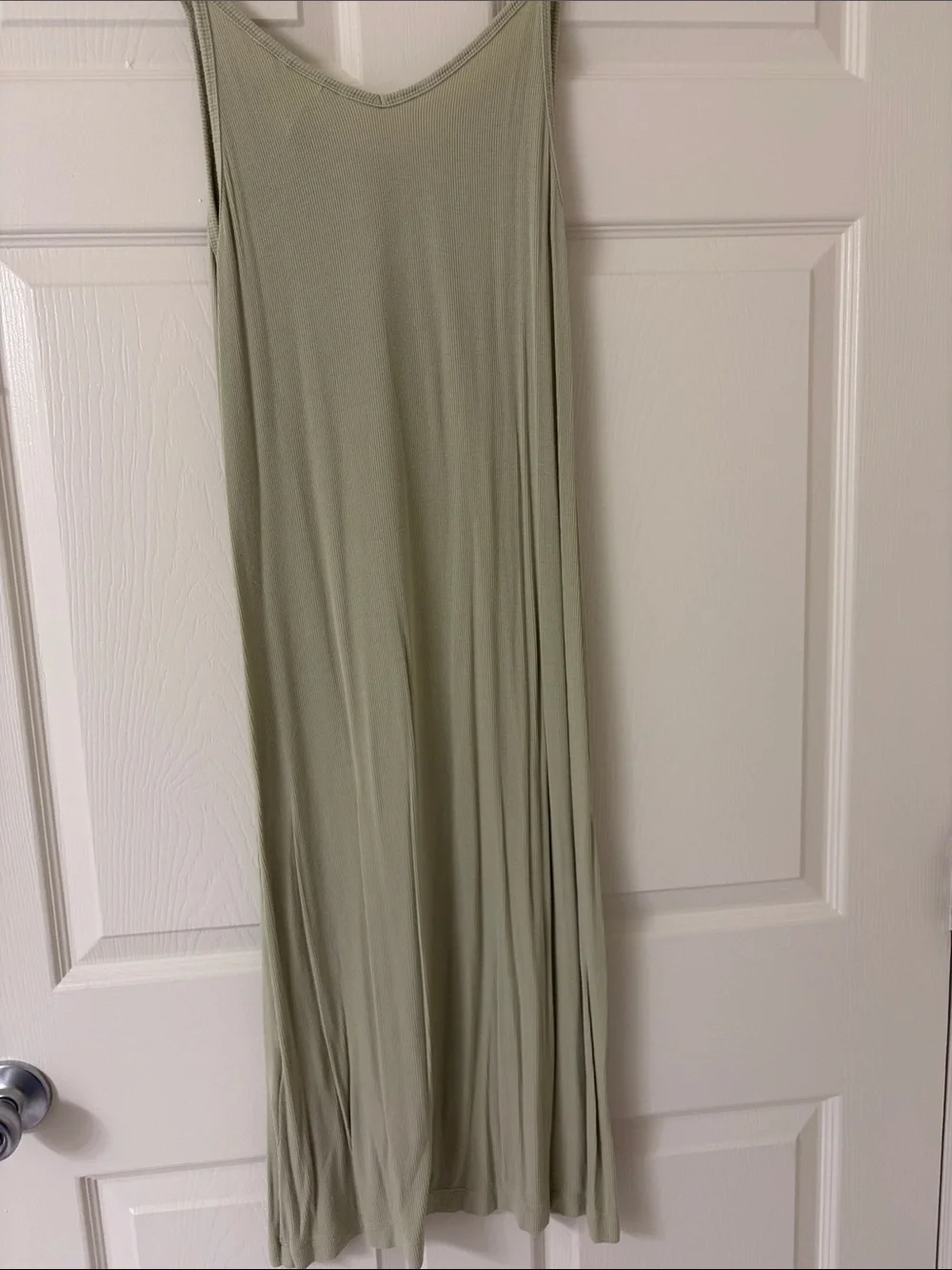 H&M Sage Green Maxi Slip Dress with Spaghetti Straps